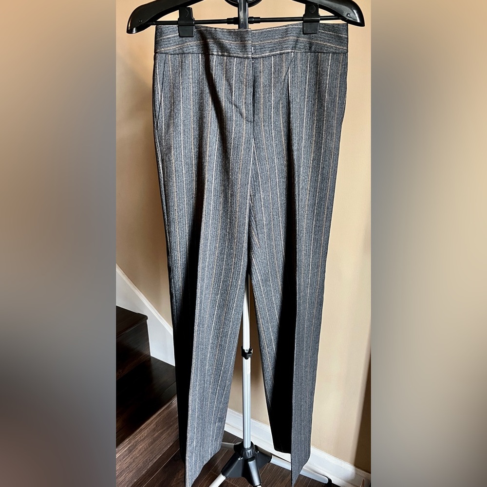 Talbots Gray Striped Women's Straight Leg Pants